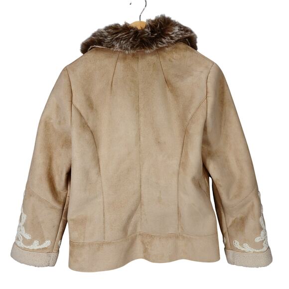 Inc International Concepts PM Faux Fur Jacket Womens Camel Lavish WC Embroidered - Picture 2 of 14